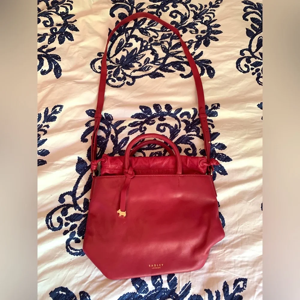 ✨NWOT! RADLEY LONDON Leather Drawstring Bucket Bag - Picture 3 of 9